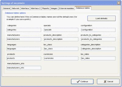 Database tables tab, configuration window image... 689x492, 37 k 